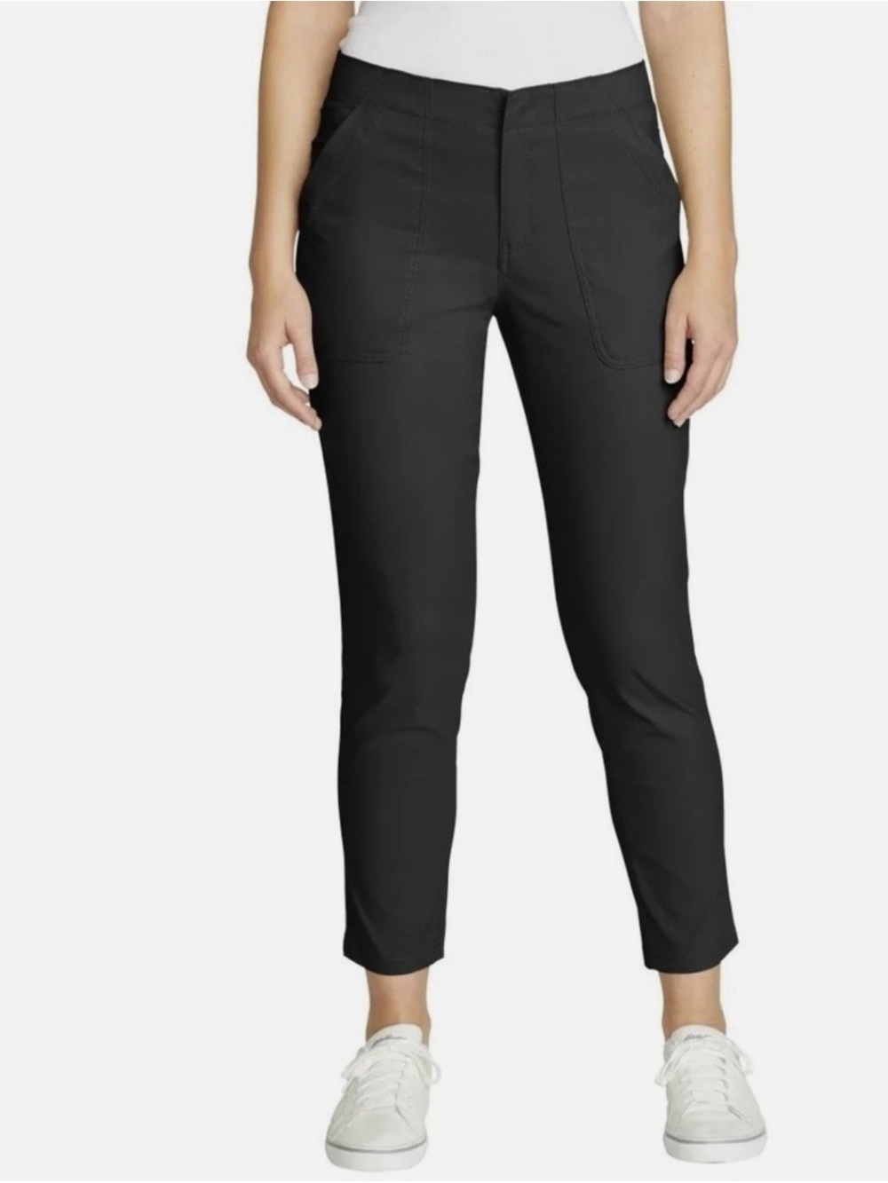 Eddie Bauer Horizon Straight Ankle Pant Black Size 8 NWT Performance Stretch